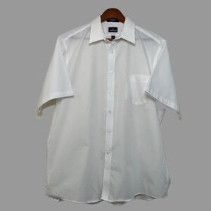 Mens White Crisp White Wrinkle Free Short Sleeve Button down Shirt XL